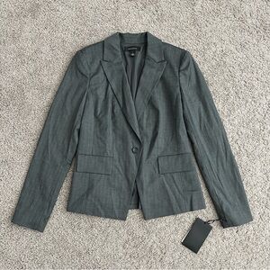 Halogen Blazer Womens Size 2 Charcoal Pinstripe